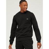 Lacoste Fleece Jersey Crew Sweat Top - Black