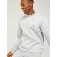Lacoste Fleece Jersey Crew Sweat Top - Light Grey