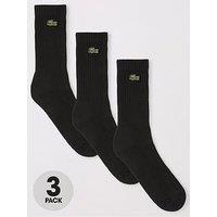 Lacoste 3-Pack Crew Socks - Black