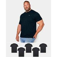 Badrhino 5 Pack Short Sleeve T-Shirts - Black
