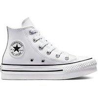 Converse Kids Girls Leather Eva Lift Hi Top Trainers - White