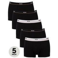 Boss 5 Pack Essential Trunks - Black