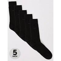 Boss 5 Pack Rs Uni Color Crew Socks - Black