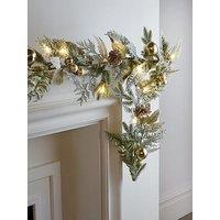 Very Home Frosted Pre-Lit Christmas Garland With Baubles And Pinecones