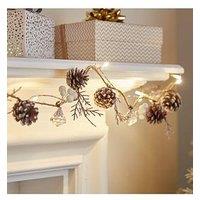 Very Home White Wash Cones Pre-Lit 6-Foot Christmas Garland