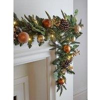 Very Home Copper And Gold Pre-Lit Christmas Garland- 6 Foot