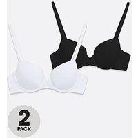 New Look 2 Pack Black And White T-Shirt Bras