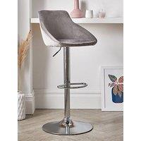 Very Home Dahlia Fabric Gas Lift Bar Stool - Grey