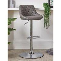 Very Home Diamond Stitch Faux Leather Bar Stool - Grey - Fsc Certified