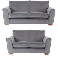 Very Home Jackson 3 Seater + 2 Seater Velvet Sofa Set (Buy And Save!)