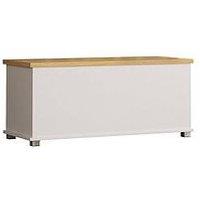 Vida Designs Arlington Storage Ottoman - White/Oak