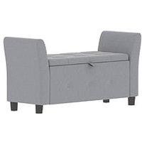 Vida Designs Seville Linen Storage Ottoman - Light Grey