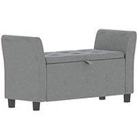 Vida Designs Seville Velvet Storage Ottoman - Light Grey