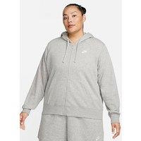 Nike Curve Club Fleece Zip Through Hoodie - Grey