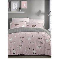 Fusion Cats Duvet Cover Set - Blush