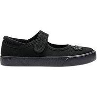 Clarks Kids Hopper Go Canvas Mary Jane Plimsoll - Black