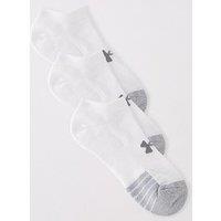 Under Armour Heatgear 3Pk No Show Kids Socks Unisex-White