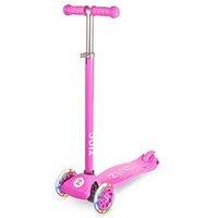 Zinc Three Wheeled Light Up Star Scooter - Pink