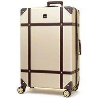 Rock Luggage Vintage 8 Wheel Retro Style Hardshell Large Suitcase - Gold