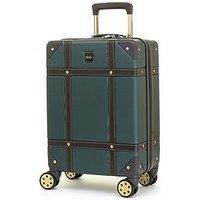 Rock Luggage Vintage 8 Wheel Retro Style Hardshell Cabin Suitcase - Emerald Green