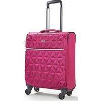 Rock Luggage Jewel 4 Wheel Soft Cabin Suitcase - Pink