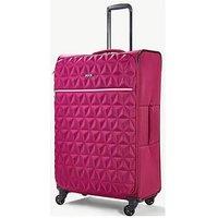 Rock Luggage Jewel 4 Wheel Soft Large Suitcase - Pink