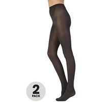 Pretty Polly 60D Opaque Tights 2Pp - Charcoal