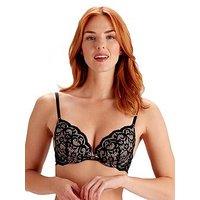 Pretty Polly Amy Padded Plunge Bra - Black/Pink