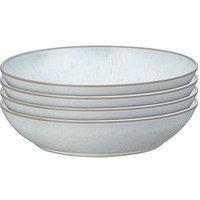 Denby White Speckle Set Of 4 Coupe Pasta Bowls