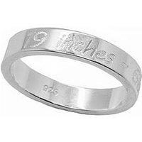 The Love Silver Collection Sterling Silver Personalised Engravable Sentiment Ring