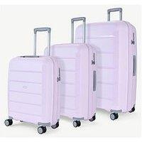 Rock Luggage Tulum 3 Piece Set Hardshell 8 Wheel Spinner - Lilac