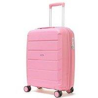 Rock Luggage Tulum 8 Wheel Hardshell Cabin Suitcase - Bubblegum Pink