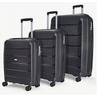 Rock Luggage Tulum 3 Piece Set Hardshell 8 Wheel Spinner - Black