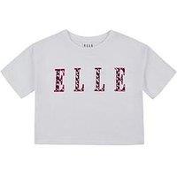 Elle Girls Boxy Crop Short Sleeve T-Shirt - White