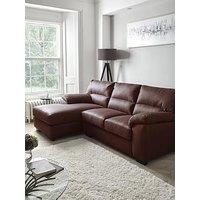 Very Home Danielle Faux Leather Left Hand Chaise Sofa - Chocolate