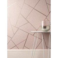 Fine Decor Quartz Fractal Wallpaper In Blush