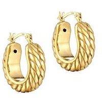 Seol + Gold 18Ct Gold Plated Sterling Silver Rope Creole Hoop Earrings