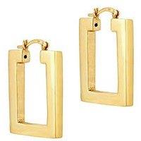 Seol + Gold 18Ct Gold Plated Sterling Silver Rectangle Creole Hoop Earrings
