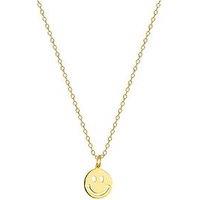 Seol + Gold 18Ct Gold Plated Sterling Silver Smiley Face Adjustable Necklace