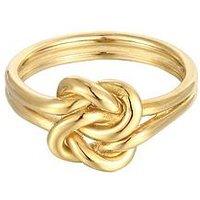 Seol + Gold 18Ct Gold Plated Sterling Silver Twisted Knot Ring