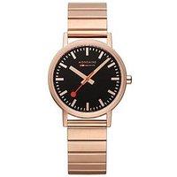 Mondaine Classic 36 Mm Stainless Steel Ip Unisex Watch