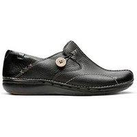 Clarks Wide Fit Un Loop Leather Flat Shoe