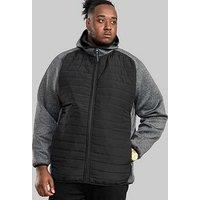 D555 Quilted Jacket Fleece Sleeves - Black/Grey