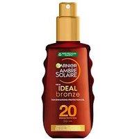 Garnier Ambre Solaire Ideal Bronze Protective Oil Sun Cream Spray Spf20, Uva & Uvb Protection, 150Ml