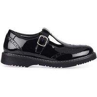 Start-Rite Imagine Girls Black Patent Leather Brogue Detail Chunky School Shoes