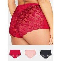 Yours 3Pk Lace Back Full Briefs