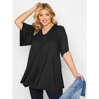 Yours Pleat Swing Angel Sleeve. Black