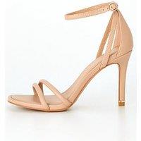 V By Very Braxton Wide Fit Barely There Heeled Sandal - Nude