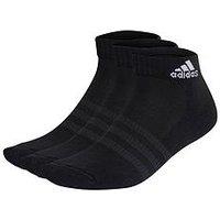 Adidas Sportswear Unisex 3 Pack Cushioned Ankle Socks - Black