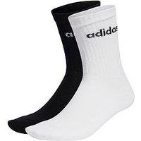 Adidas Sportswear Unisex 3 Pack Cushioned Linear Crew Socks - White/Grey